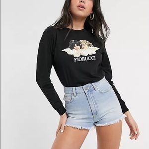 Fiorucci Long Sleeve Black Angels Tee Shirt